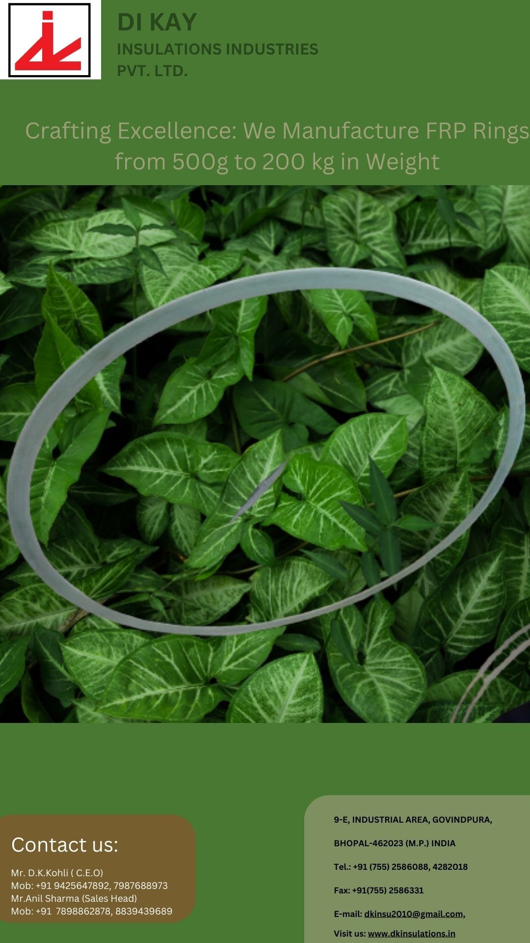 Frp Rings - Frp Composite (Epoxy), 500g To 200kg | Superior Mechanical Strength, Impressive Dielectric Properties, Natural Color