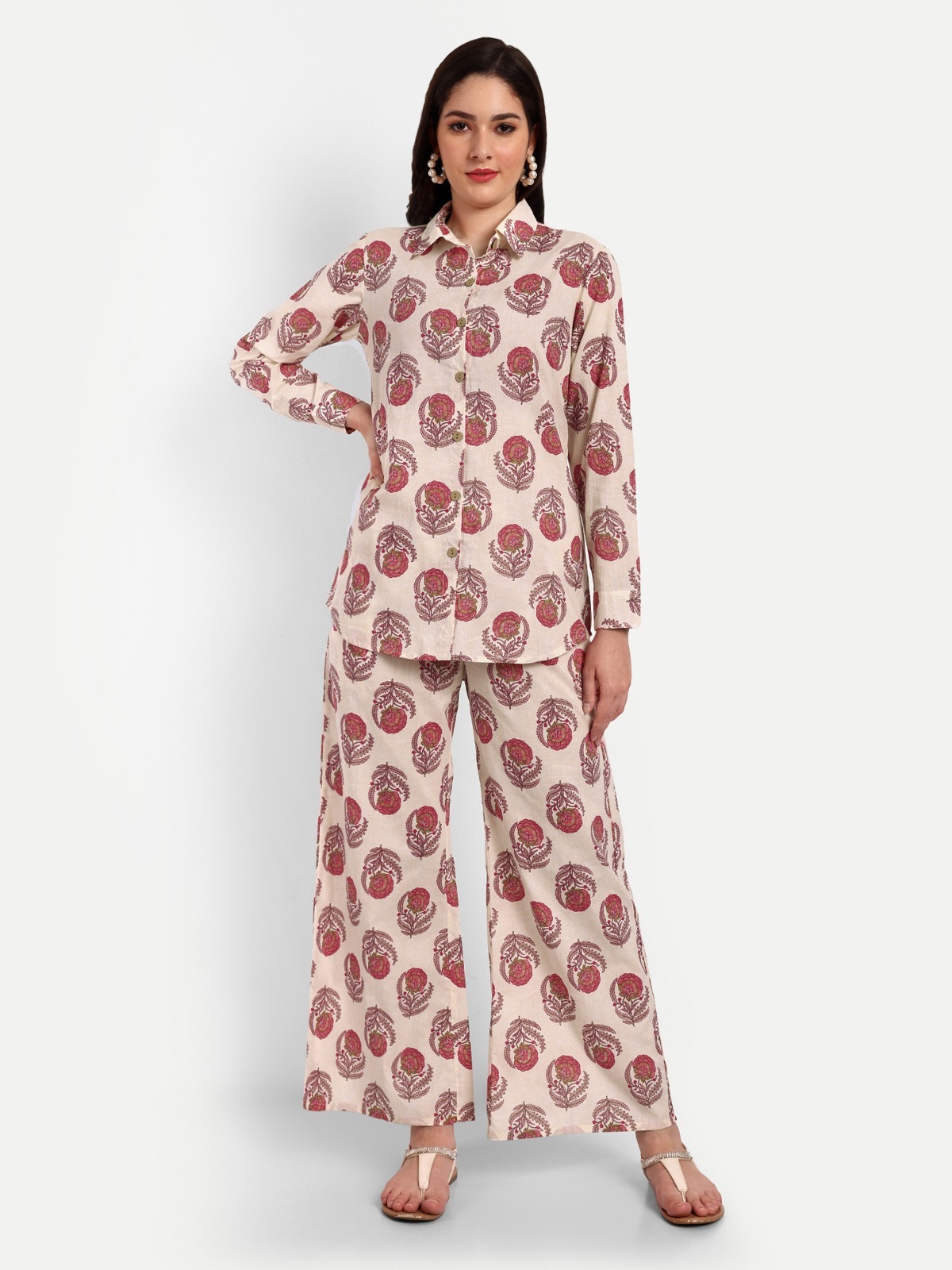 Cotton Co-ord Set - Full Printed Elasticized Waist-band With Pocket | Vibrant Colors Breathable Fabric Multi-purpose Outfit For All Seasons