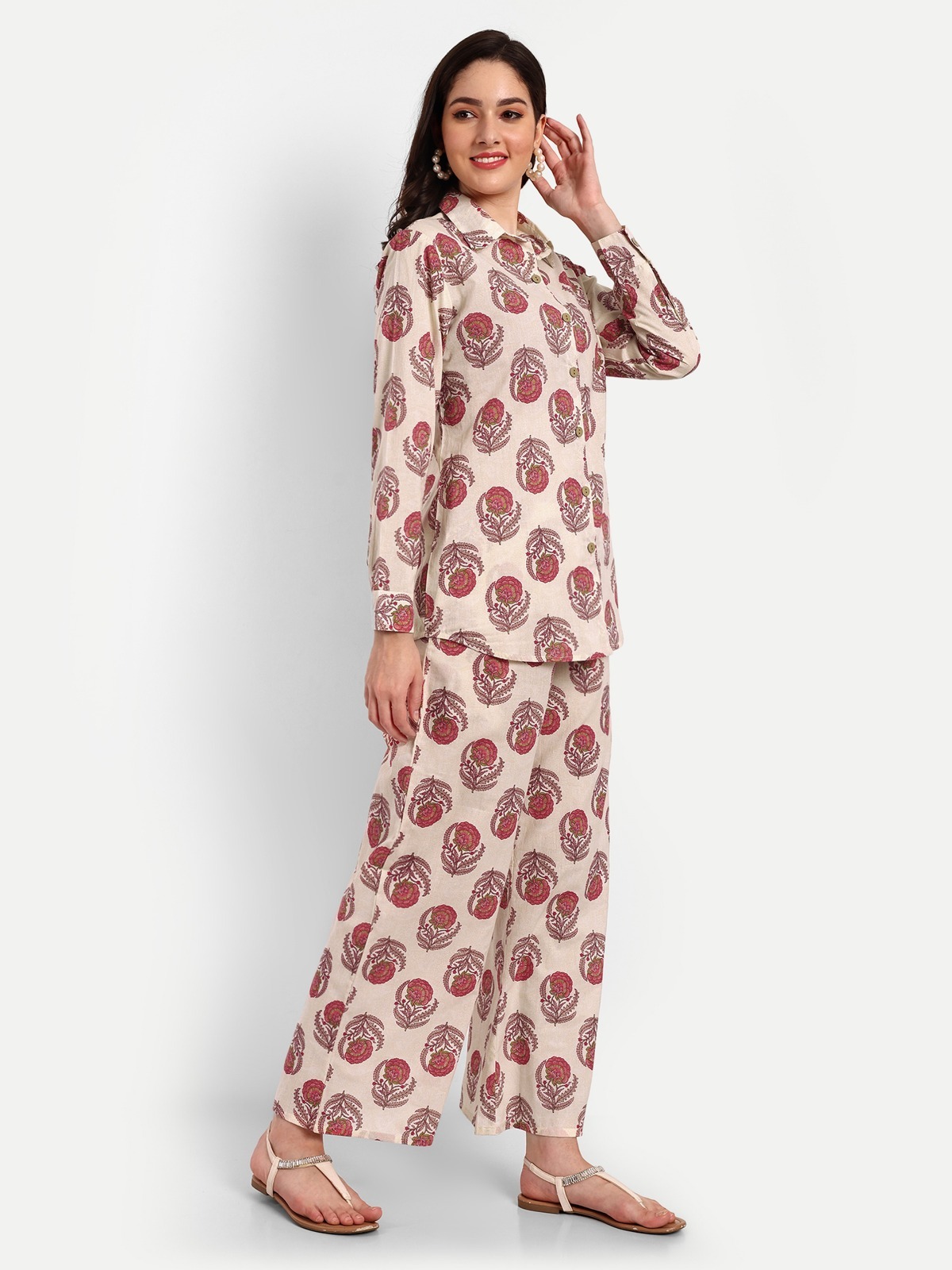 Cotton Co-ord Set - Full Printed Elasticized Waist-band With Pocket | Vibrant Colors Breathable Fabric Multi-purpose Outfit For All Seasons