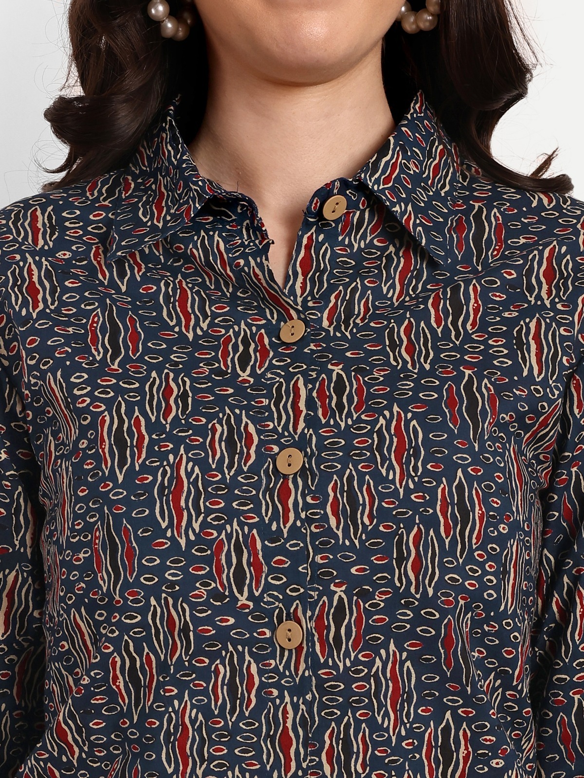 Dark Blue Shirt Style Coord Sets - Ethnic Region: Indian