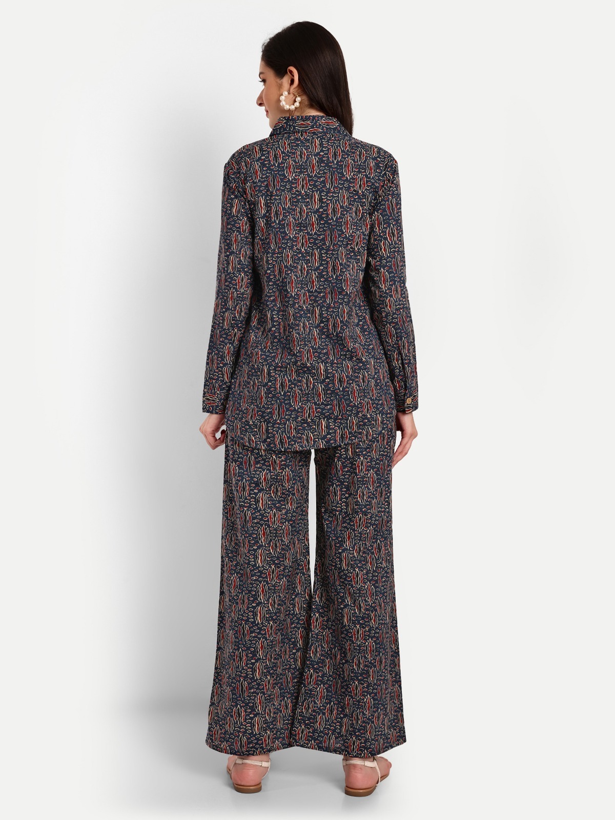 Dark Blue Shirt Style Coord Sets - Ethnic Region: Indian