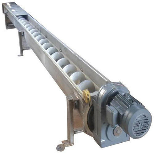 Screw Conveyor - Mild Steel, Different Sizes Available - Silver Finish for Industrial Usage