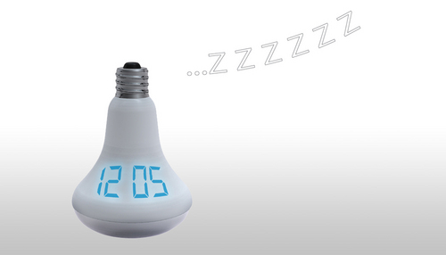 Alarm Clock With Night Lamp Bulb Shape