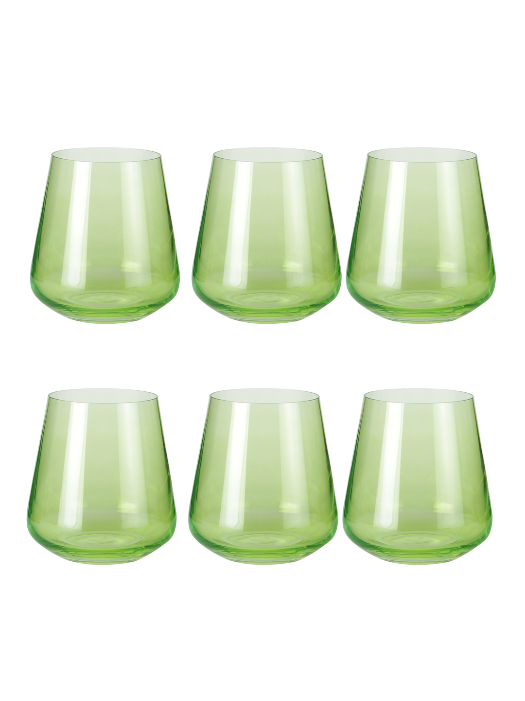 Smooth Whiskey Glass 400 Ml Set Of 6 Pcs Full Green Bohemia Crystal Siesta