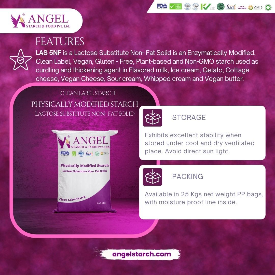 Enzymatically Modified Starch Lactose Substitute Non-fat Solid For Flavored Milk - 25 Kg Bag | Vegan, Gluten-free, Plant-based, Non-gmo, Clean Label