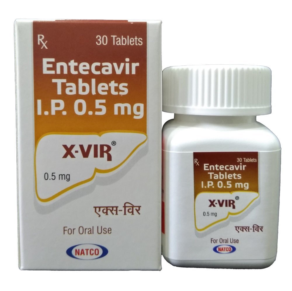X-vir Entecavir Tablets - Strength: 0.5 Mg & 1 Mg | Ingredients: Entecavir, Physical Form: Tablets - Pack Of 30 Tablets, Prescription Required