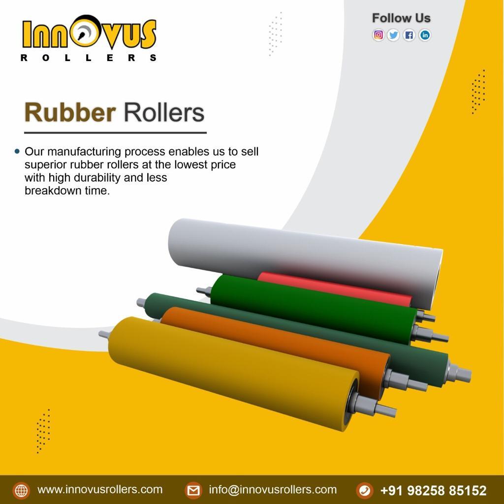 Natural Rubber Roller - Customized Size, Matte Black | Coated, Eco-friendly, Washable, Efficient For Textile And Printing Industries