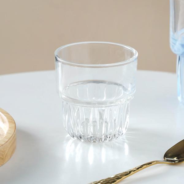 Uniglass Hills Small Water And Juice Glass Set 205ml - Soda Lime Glass, 8.2x7.6 Cm, Transparent, Smooth Finish | Dishwasher-friendly, 6-piece Packaging