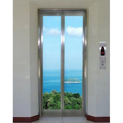 स्टेनलेस स्टील सेंटर ओपनिंग फुल ग्लास एलेवेटर
