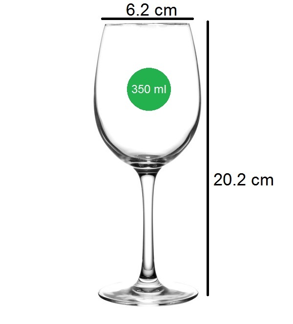 Smartserve Redwhite Crystal Wine Glass Set Of 6 350ml Gift Set Capacity: 350 Milliliter (Ml)