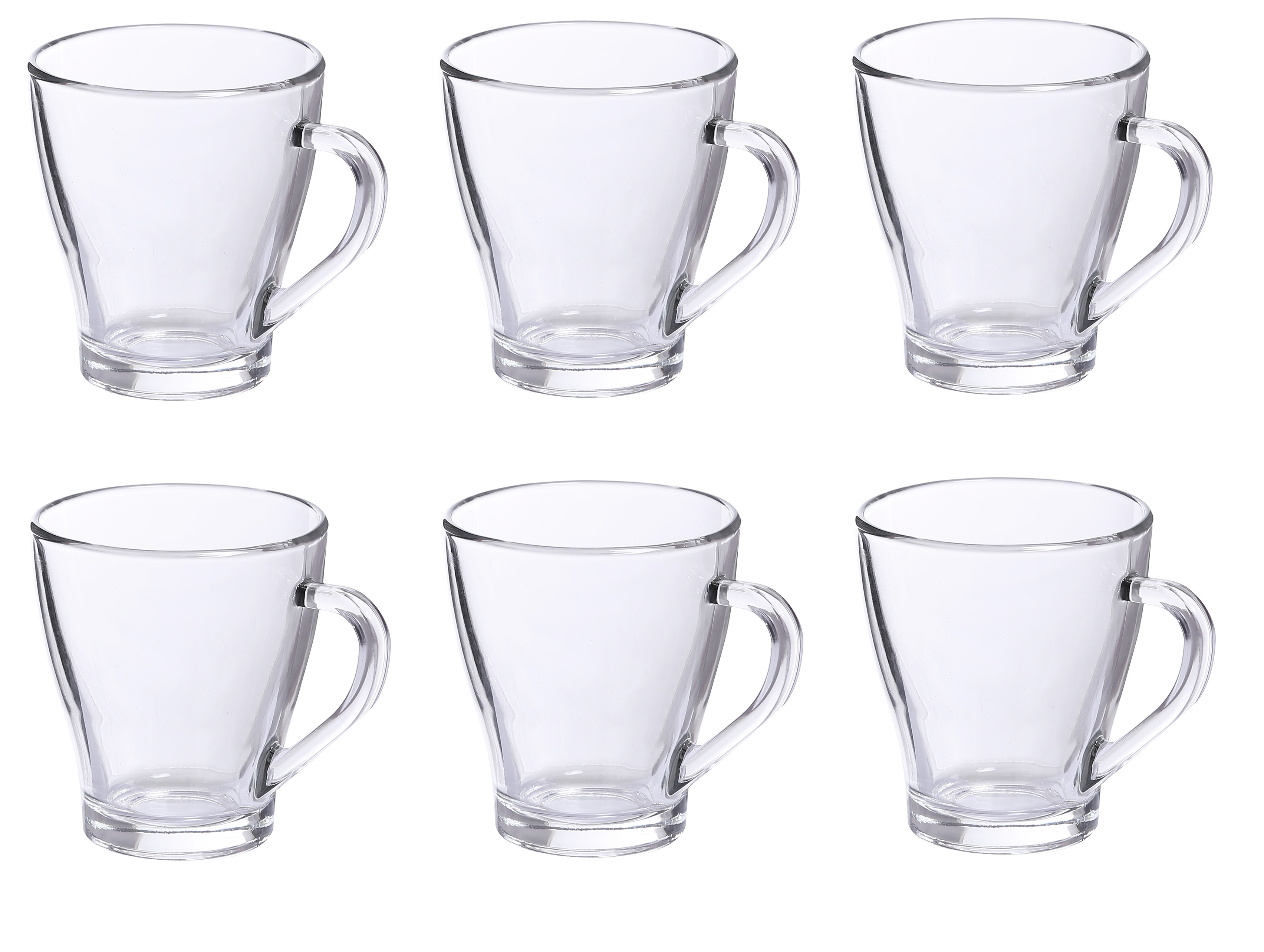 Transparent Coffee Glass Mug Set Uniglass Hollywood 255 Ml Set Of 6 Pcs