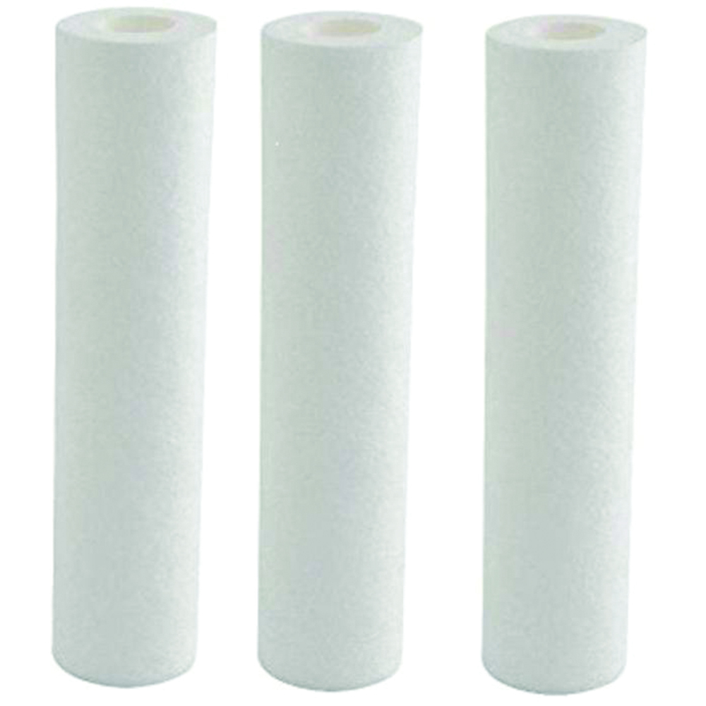 Wound Pp Filter Cartridge - 10x2.5 Inch, White | Polypropylene Material, Lightweight, Threaded Cap For Leak Prevention, Bleed Button Included