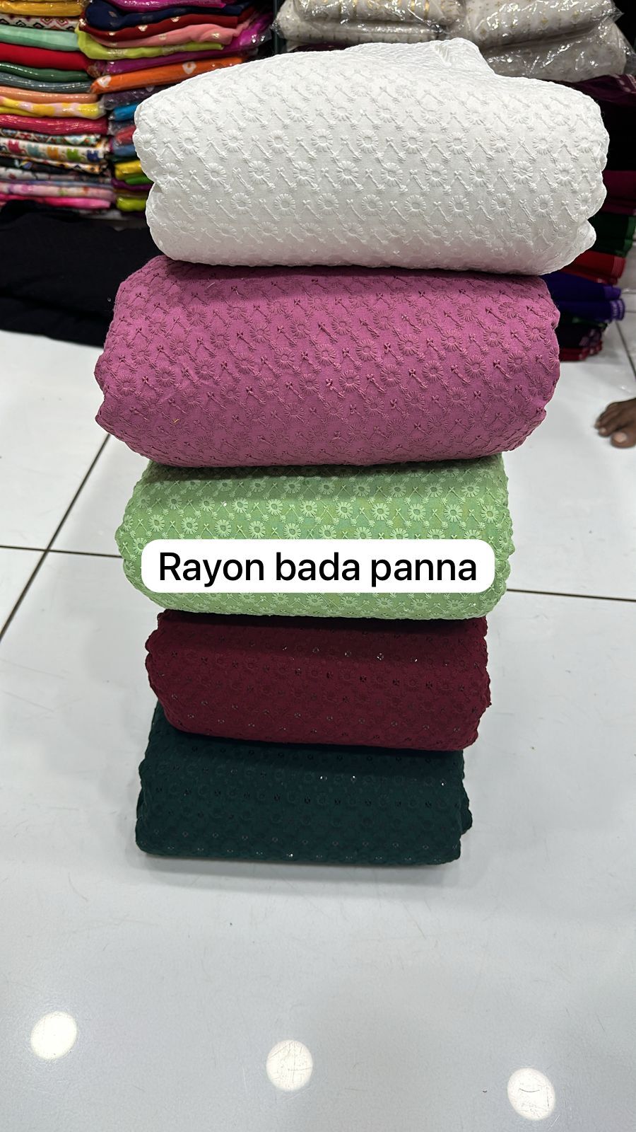 Rayon Embroidery Fabric - 58 Inch Width, Multicolor, Smooth Texture | Quick Dry, Washable, Ideal For Suits, Sarees, Kurti, And Dresses