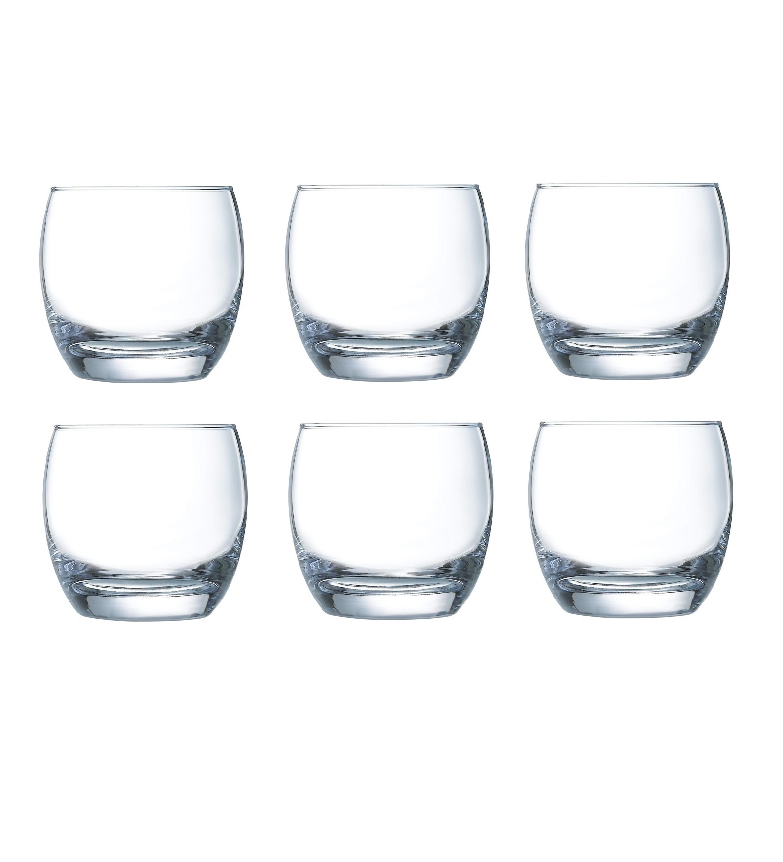 Smartserve Crystal Whiskey Glass Set Of 6 320ml - Soda Lime Glass, Size 8.3x5.8cm , Dishwasher Safe, Durable, Elegant Design, Versatile Use
