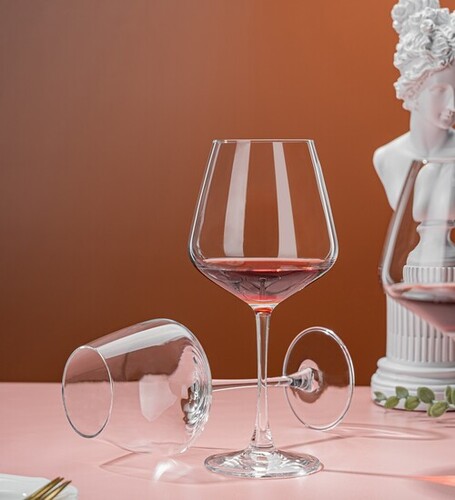 स्मार्टसर्व क्रिस्टल रेड वाइन ग्लास का सेट 6 पीस 440 मिली गिफ्ट बॉक्स