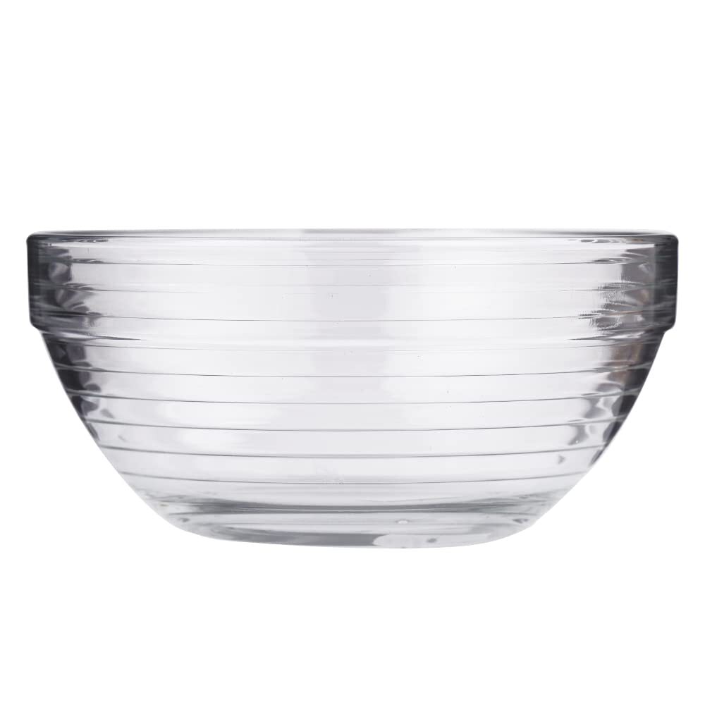 Smartserve Imported Kyklos Stackable Glass Bowl Lines Set 1080ml Set Of 3 - Color: Transparent