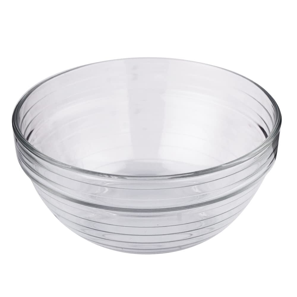 Smartserve Imported Kyklos Stackable Glass Bowl Lines Set 370ml Set Of 6 - Color: Transparent