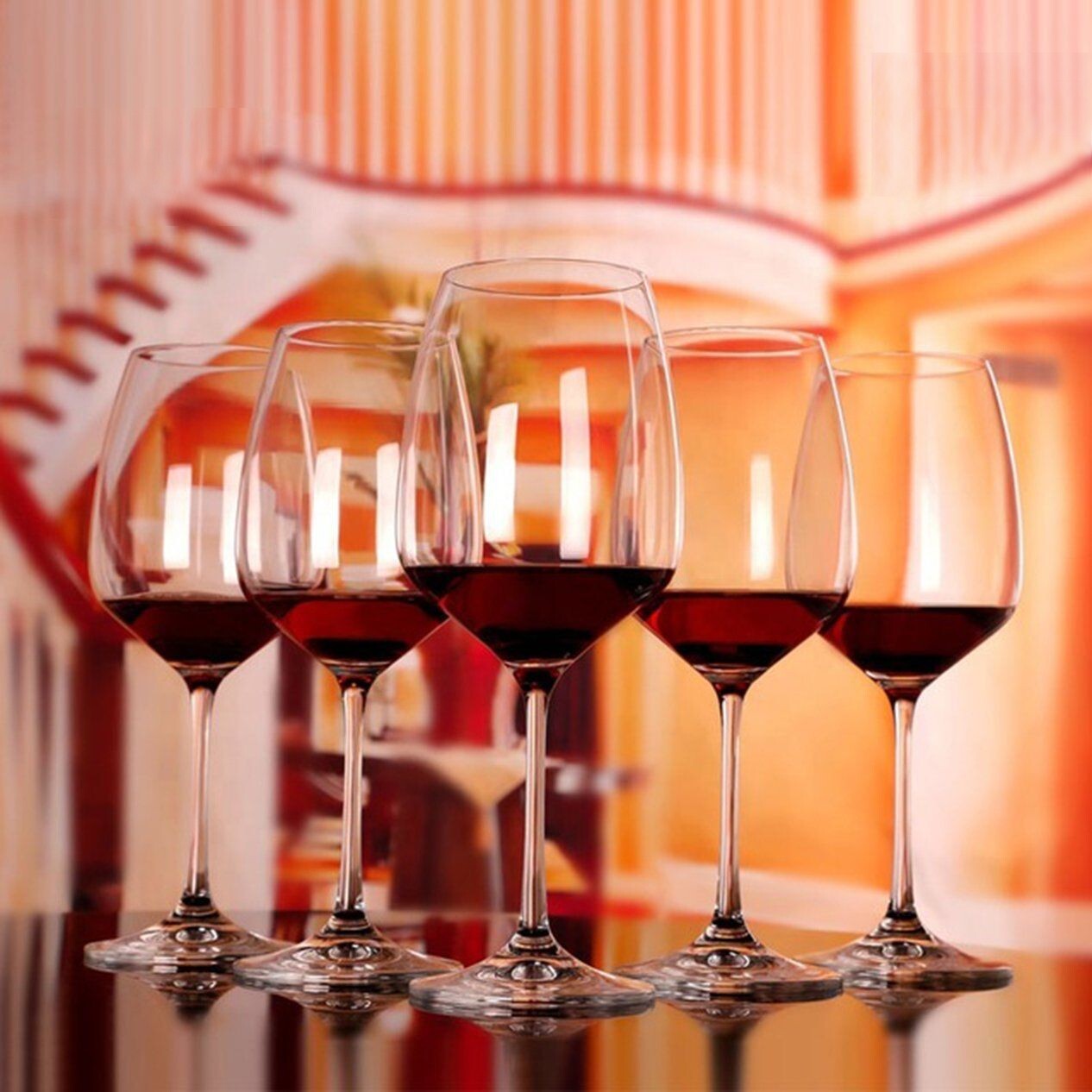 Bohemia Crystal Imported Premium Gisselle Red Wine Glass Set 455ml 16 Ozset Of 6 - Color: Transparent