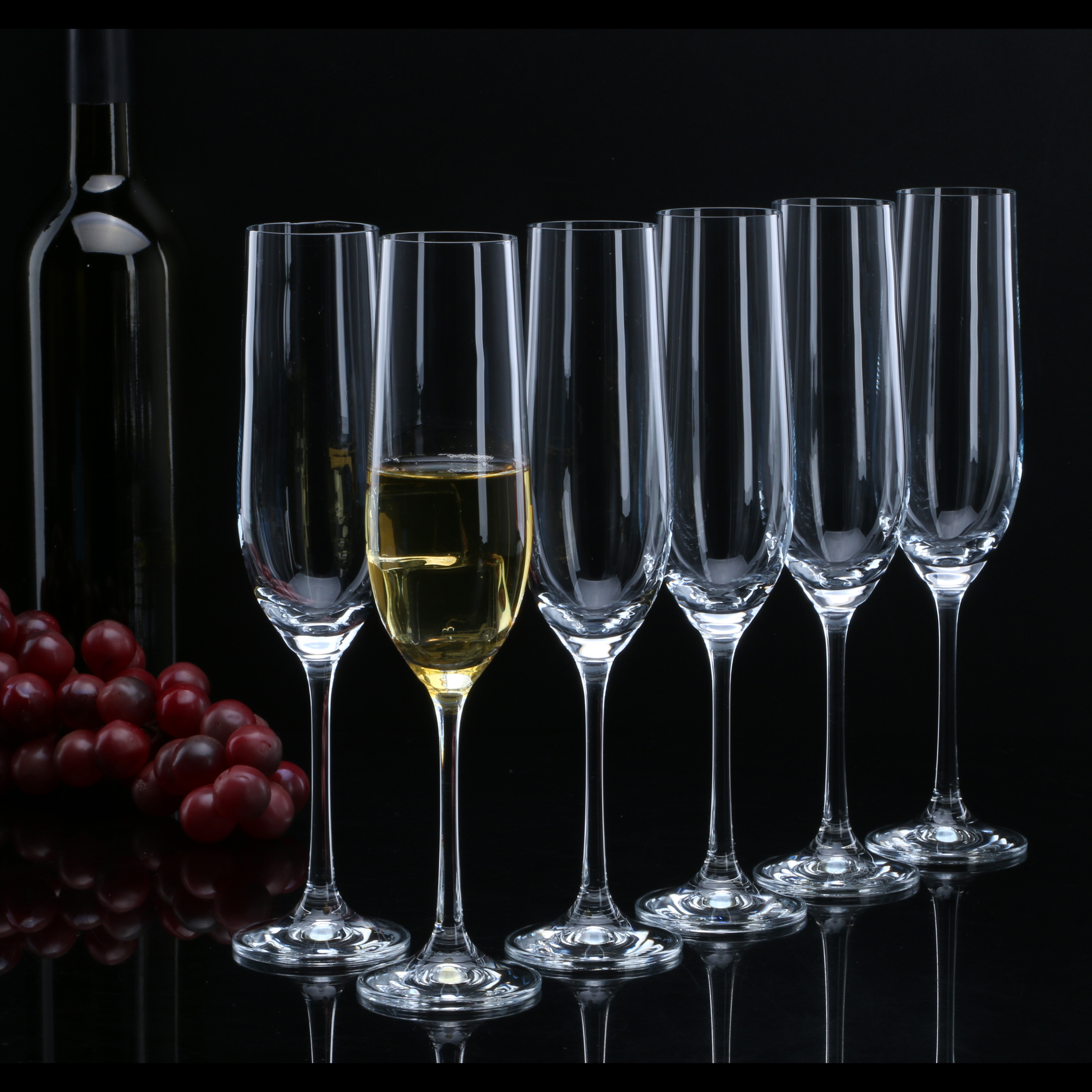 Bohemia-crystal Viola Tall Champagne Flutes Glass Set 190ml Clear Set Of 2 - Color: Transparent