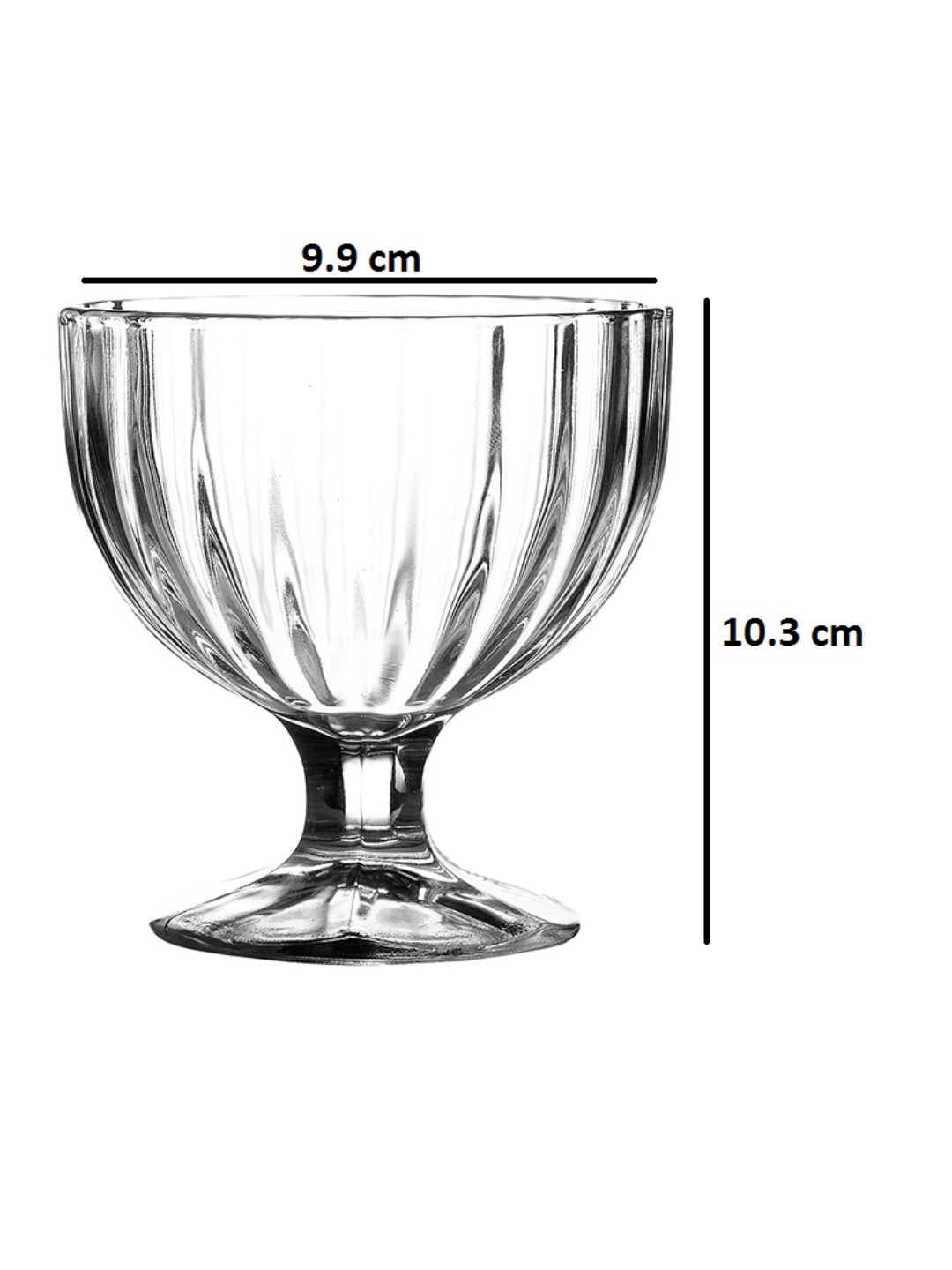 Uniglass Ice Cream Glass Bowls Set 270ml Set Of 6 Transparent