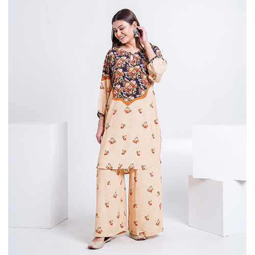 Multicolor Black Yoke Print Coord Set