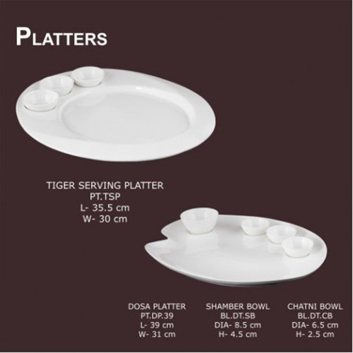 Ceramic Platter - Durable Heat-resistant Ceramic, 14-inch Round Shape, Glossy Glaze Finish | Raised Edges For Toppings, Microwave & Dishwasher Safe
