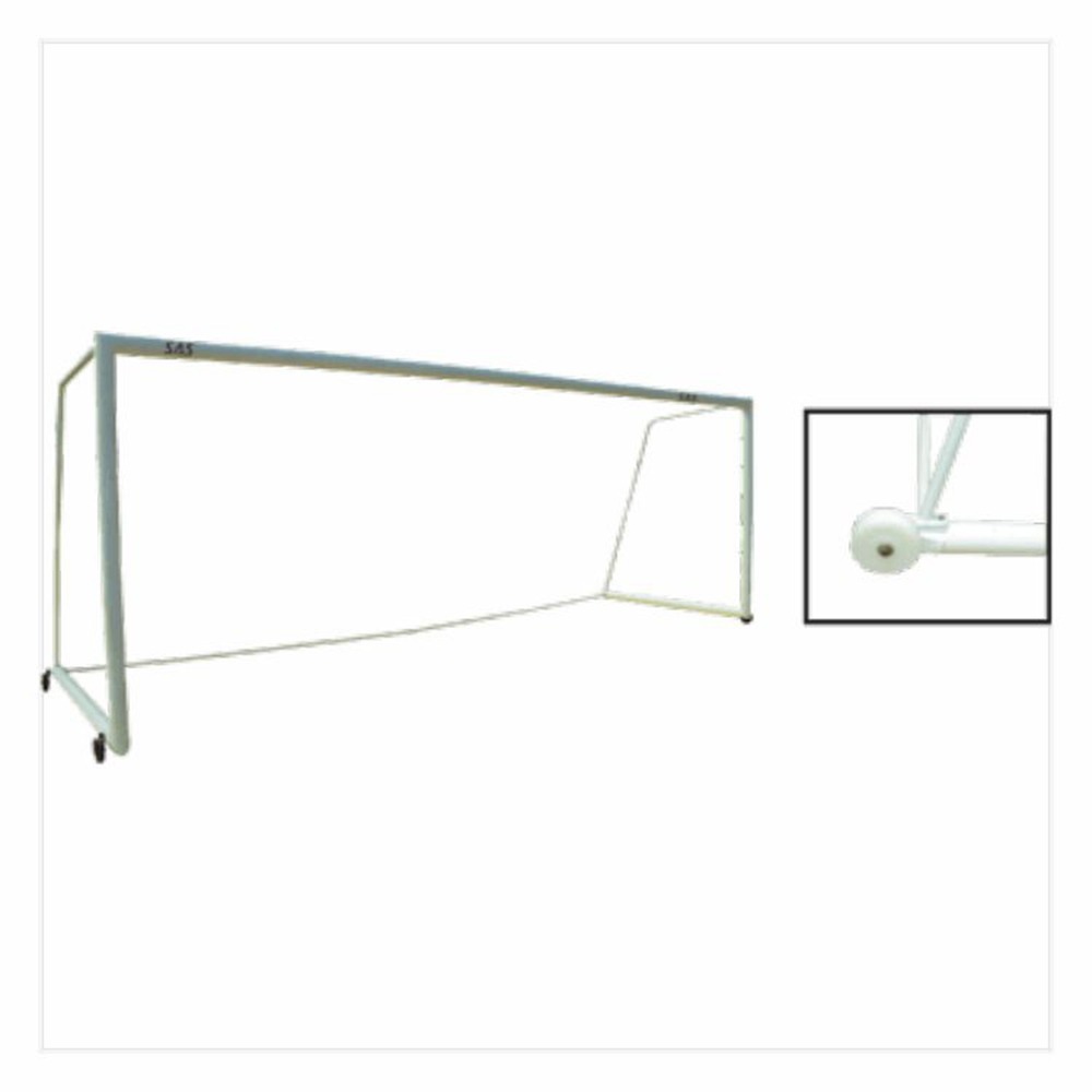Sas Sports Football Goal Post - 100mm Powder Coated Aluminium 24x8x6 Ft | Fully Collapsible Design With 150 X 50 Mm Wheels For Easy Transportation