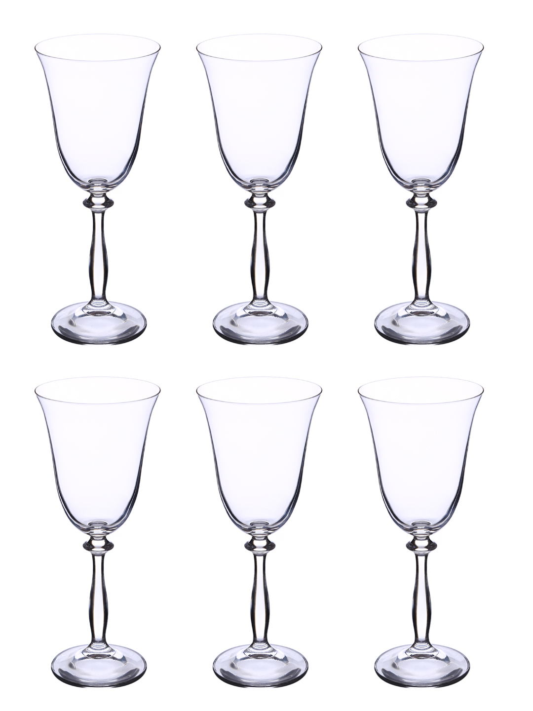 Bohemia Crystal Angela White Wine Glass Set 250ml Set Of 6 Transparent - Crystal Material, Wide Shape, Dishwasher Safe | Elegant Wedding Theme, 195 Grams Per Glass