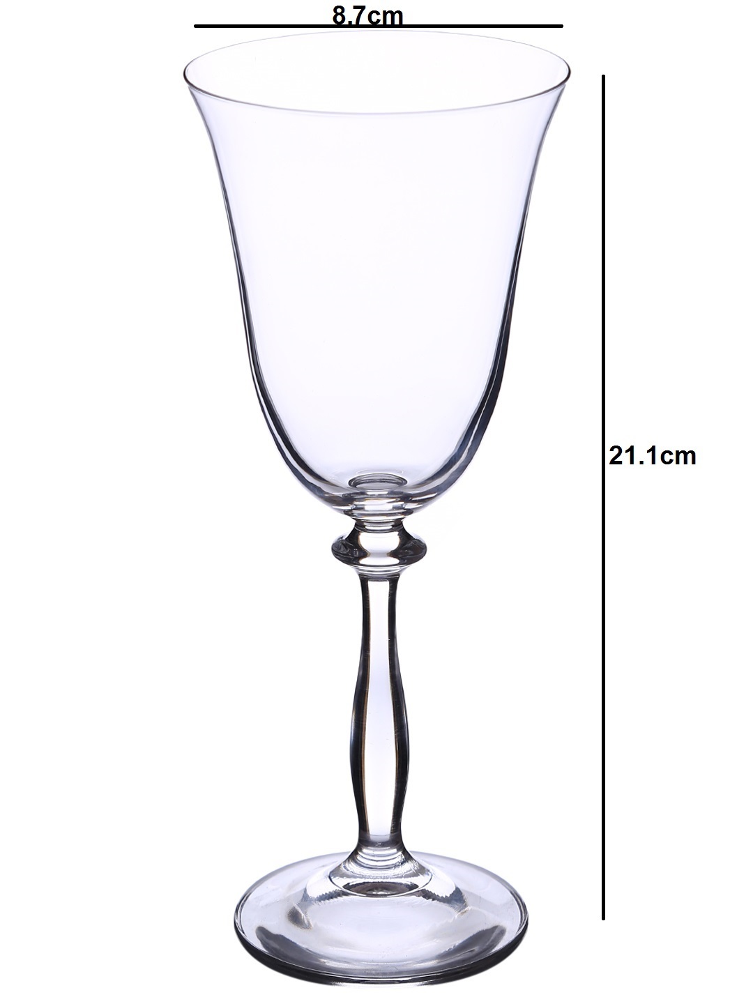Bohemia Crystal Angela White Wine Glass Set 250ml Set Of 6 Transparent - Crystal Material, Wide Shape, Dishwasher Safe | Elegant Wedding Theme, 195 Grams Per Glass