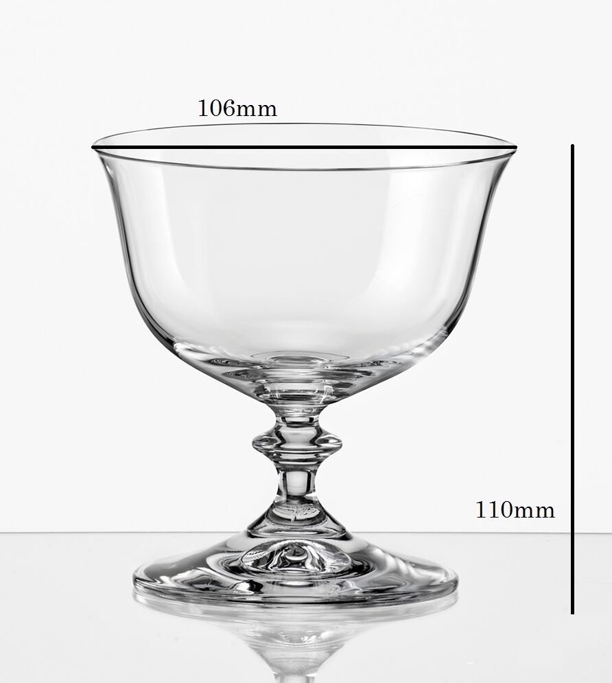 Ice Cream Cup Set Of 4 300 Ml Bohemia Crystal Angela Non Lead Crystal Glass - Color: Transparent
