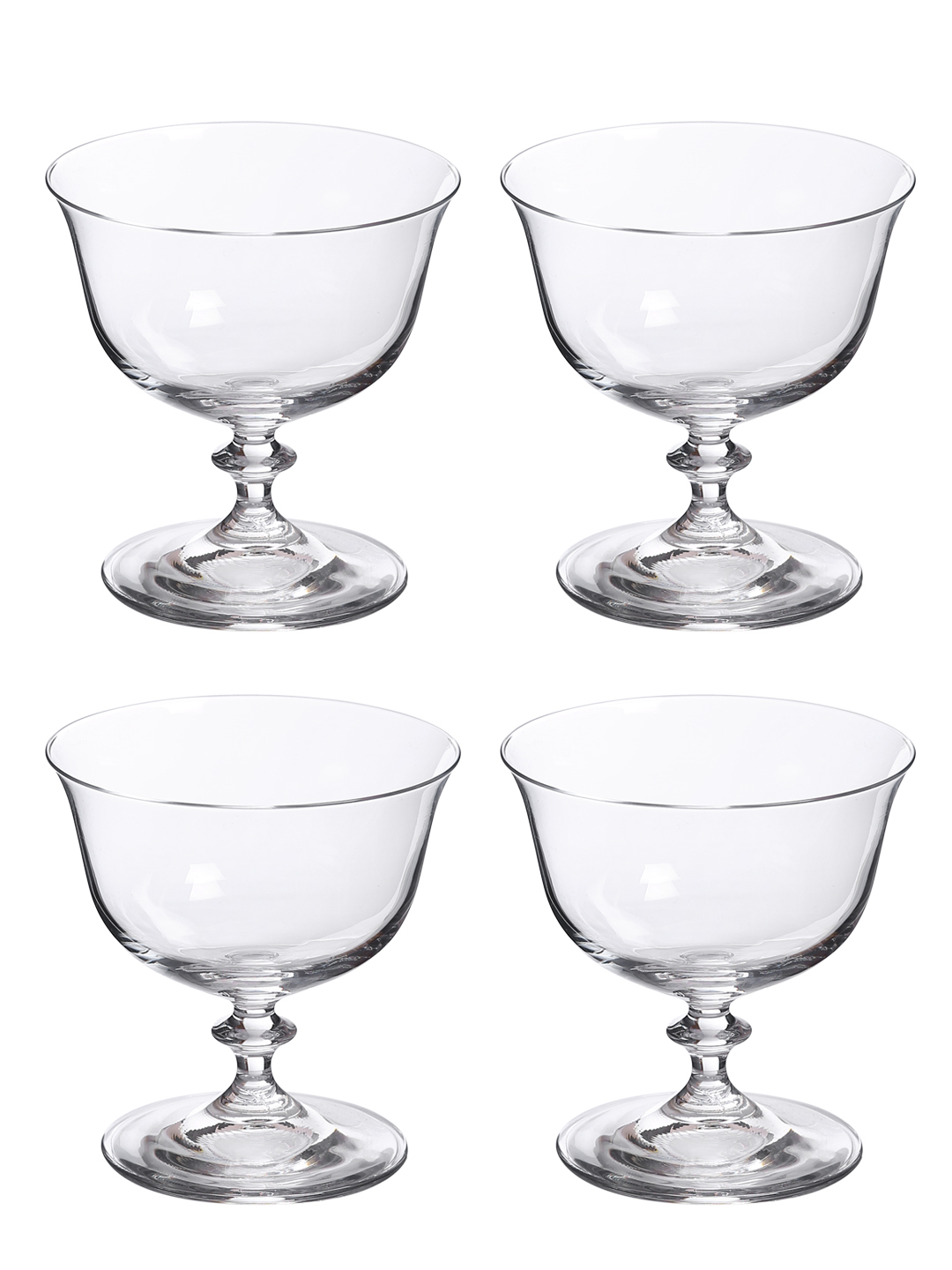 Ice Cream Cup Set Of 4 300 Ml Bohemia Crystal Angela Non Lead Crystal Glass - Color: Transparent