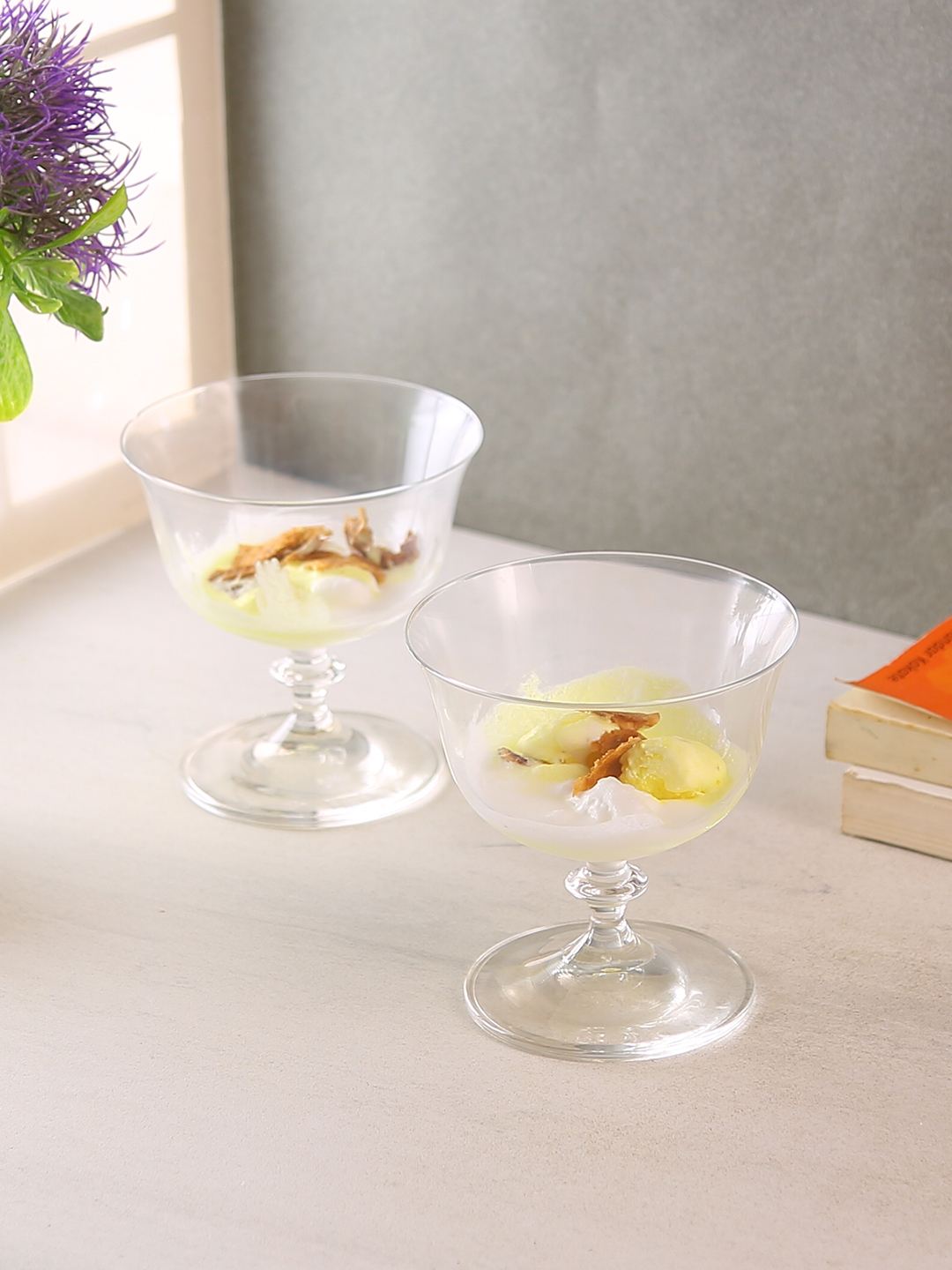 Ice Cream Cup Set Of 4 300 Ml Bohemia Crystal Angela Non Lead Crystal Glass - Color: Transparent