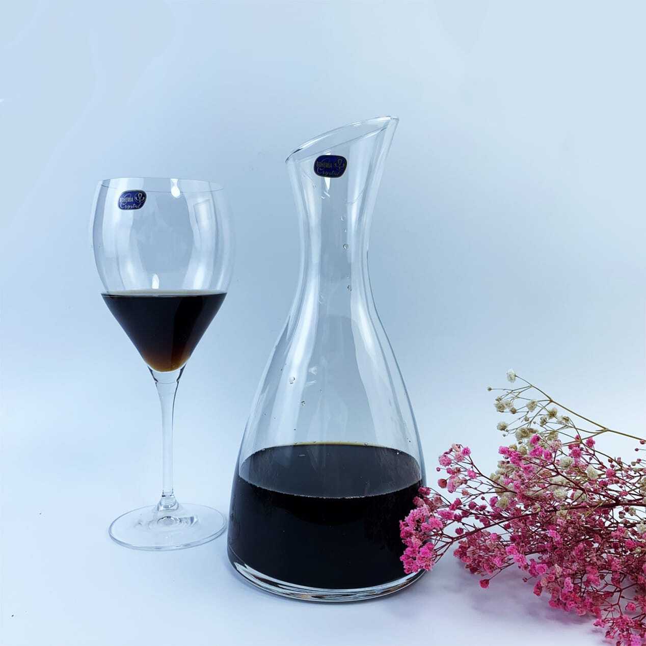 Bohemia Crystal Bar Wine Decanter Glass 1200ml 1 Piece Transparent