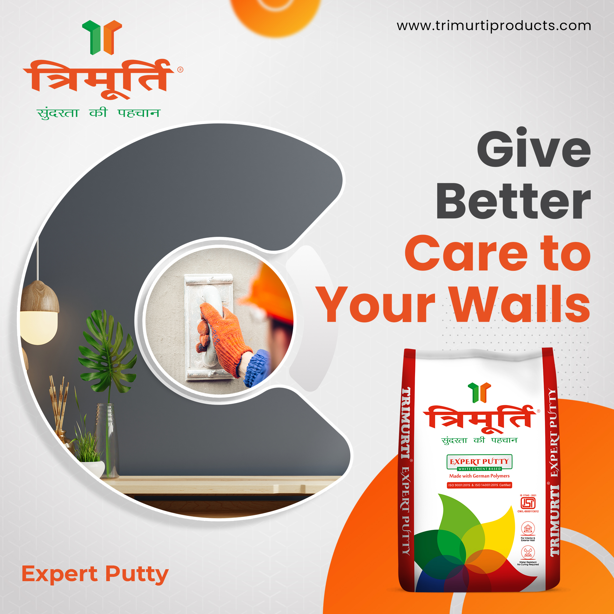Trimurti 20 Kg Expert Wall Putty - Color: White