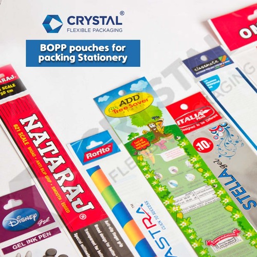 BOPP Pouches for Packing Stationery - Laminated Material, 50-550mm Length, 20-400mm Width, Glossy/Matt Finish | Scratch & Moisture Resistant, Stylish Presentation