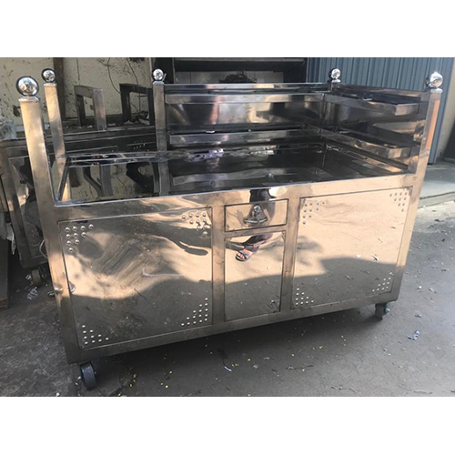 Mini Stainless Steel Display Counter - Color: As Per Requirement