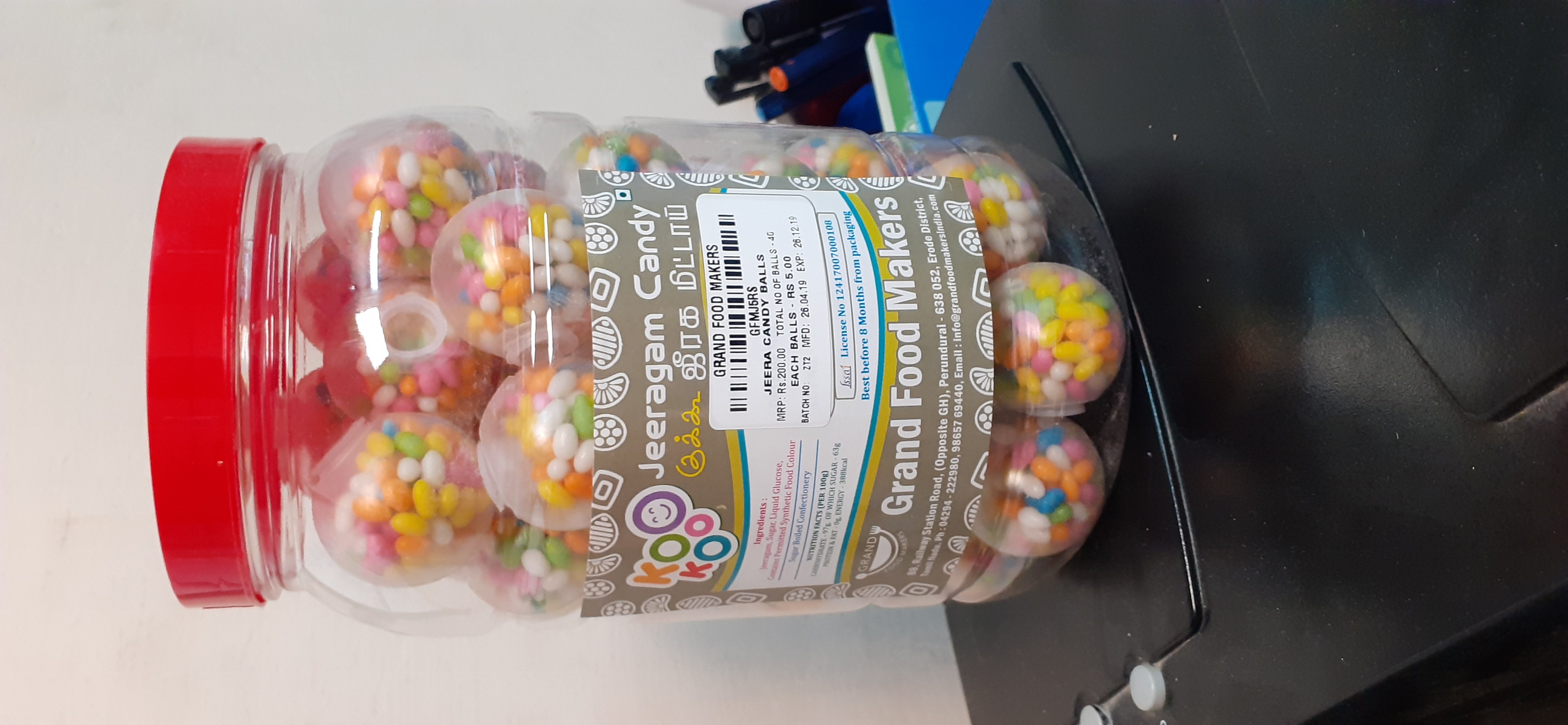 Jeeragam Ball Toy Sweet Flavour Candies Pack Size: Different Available