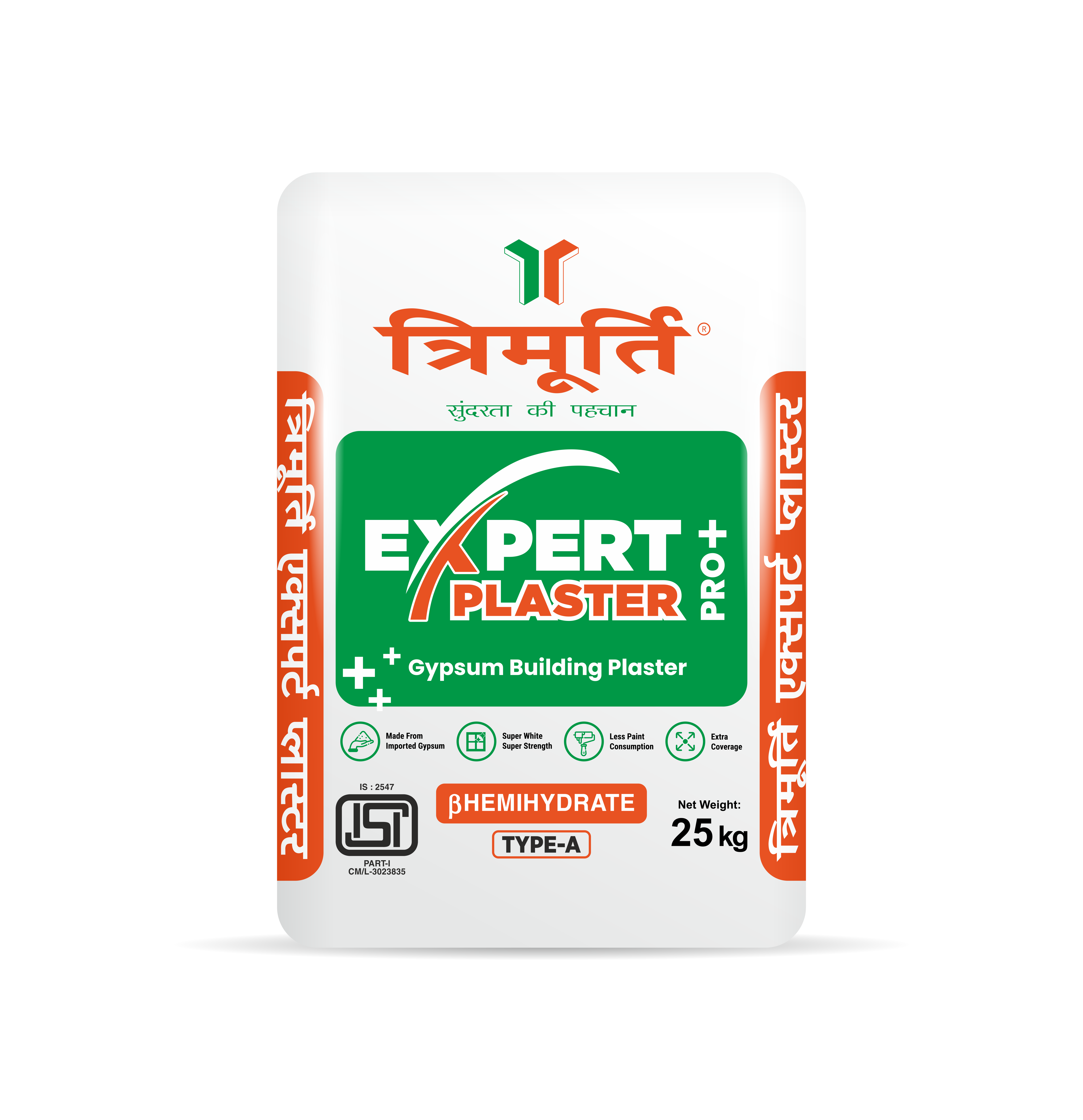 Trimurti 25 Kg Expert Pro Plus Gypsum Plaster (Plaster Of Paris) - Application: False Ceiling