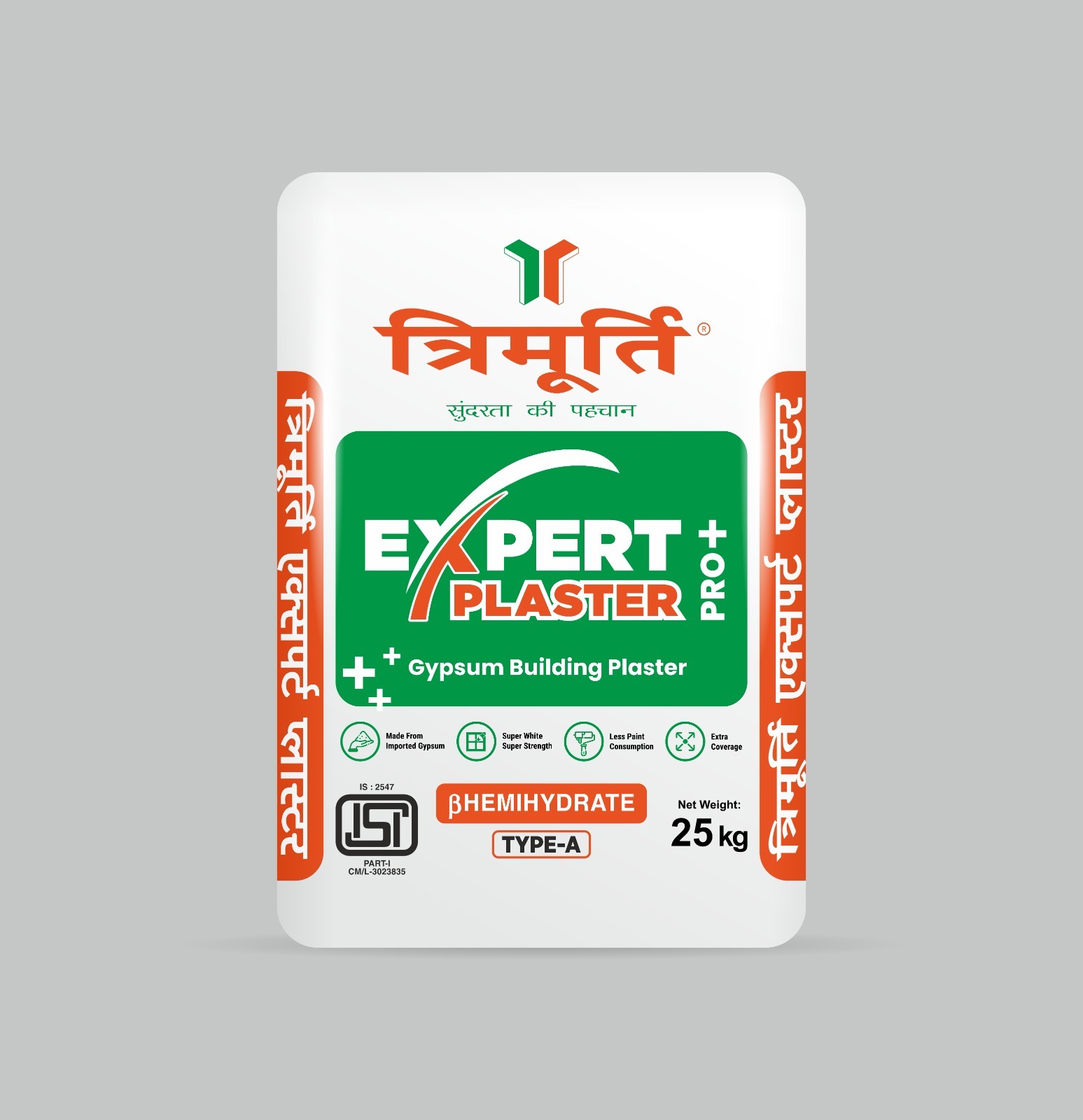 Trimurti 25 Kg Expert Pro Plus Gypsum Plaster (Plaster Of Paris) - Application: False Ceiling