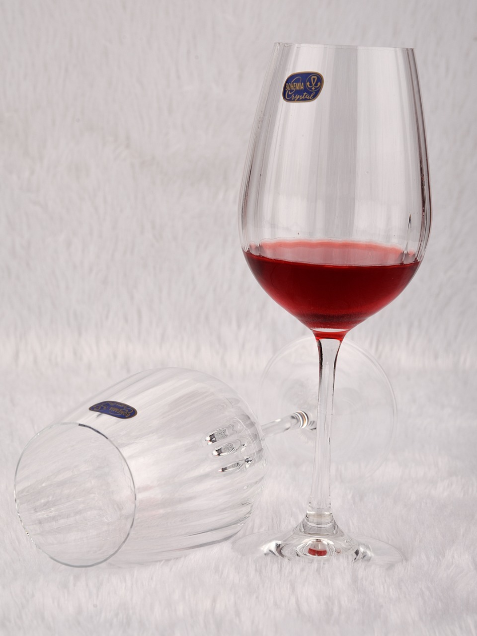 Bohemia-crystal Viola Waterfall Red Wine Glass Set 350ml - 100% Lead Free Crystal, 22.5x5.8 Cm, Transparent, Dishwasher-safe | Fine Polished Rims, Machine Blown Design