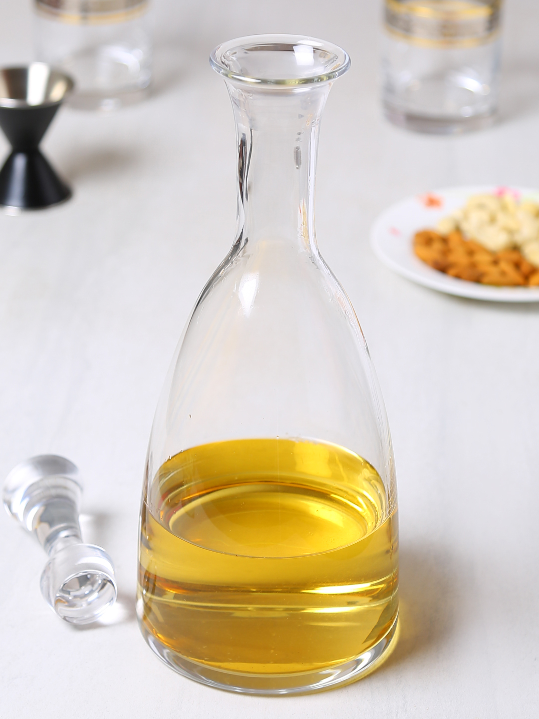 Decanter - 1000ml, Transparent Nonlead Crystal Glass | Elegant Design, Smooth Rims, Dishwasher Safe, High Mechanical Resistance, Thermal Shock Resistant