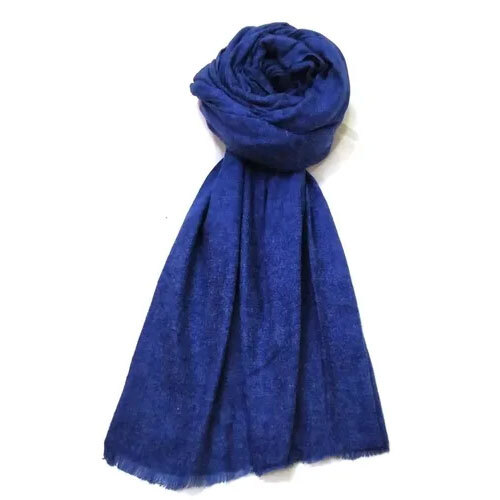 Cashmere Wool Blend Shawls - Color: Blue