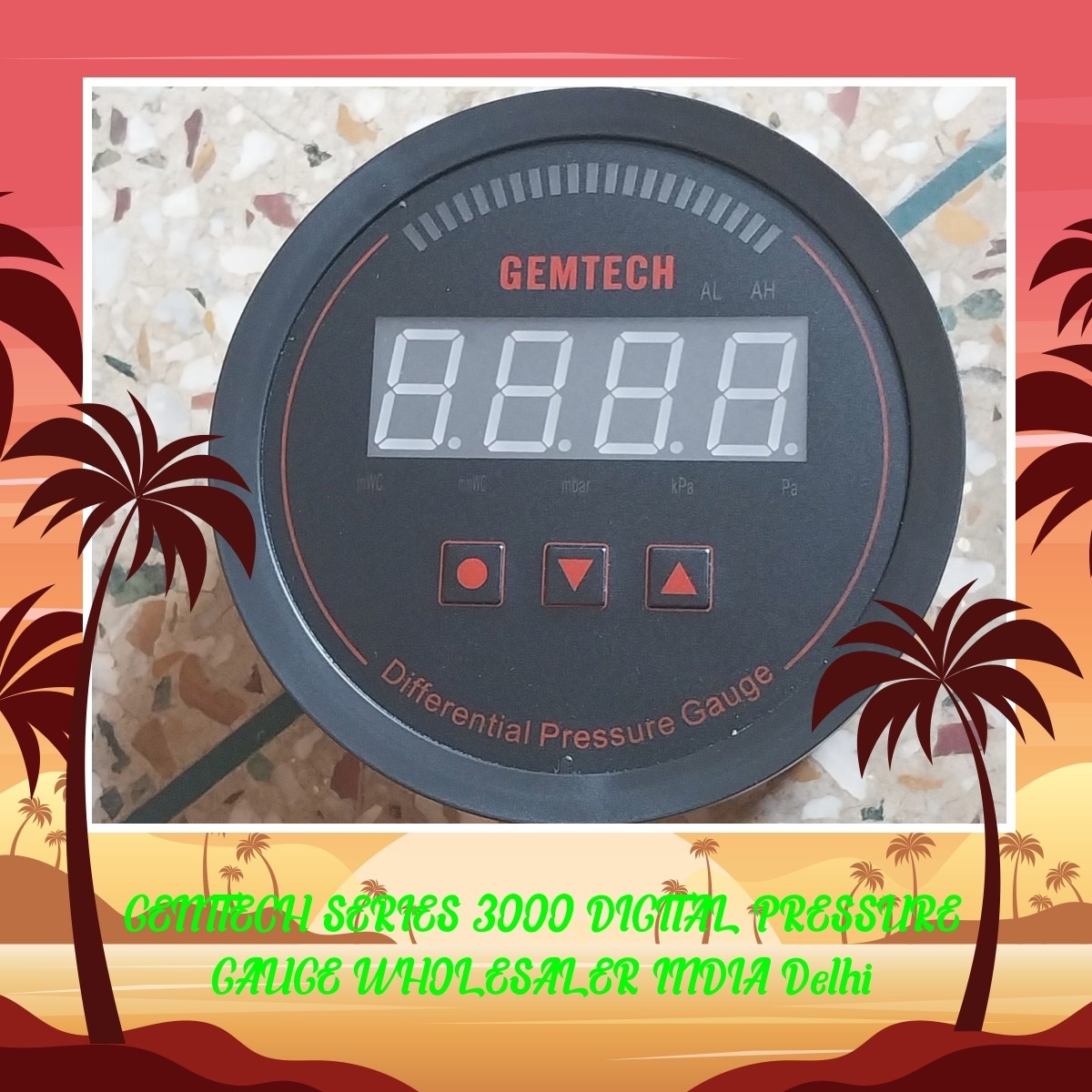 Gemtech Series 3000 Digital Pressure Gauge Range 0 To 2000 Pac