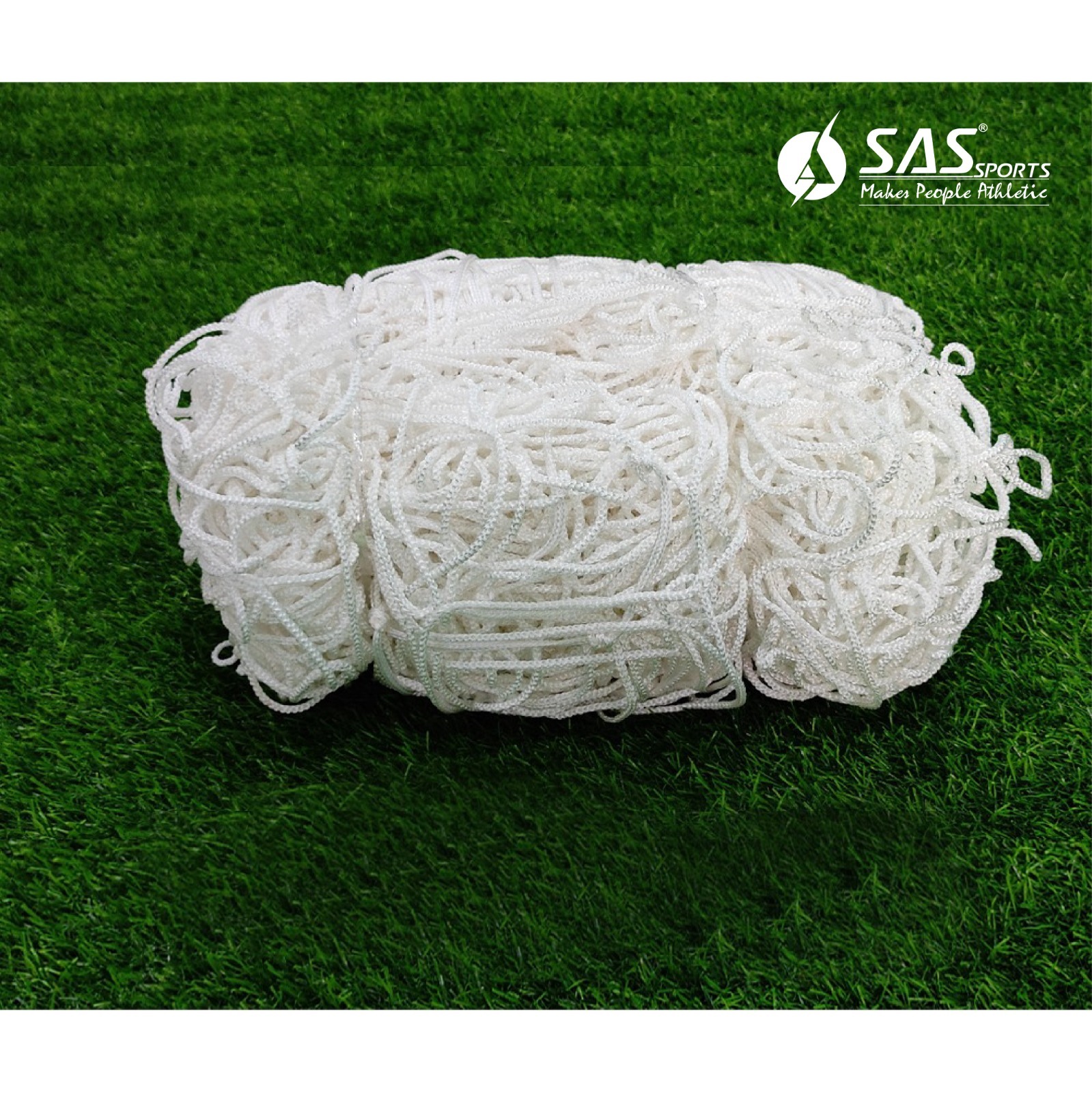 Sas Sports Pvc Football Goal Post Net 8x6 - Polypropylene, 8x6x4.9 Feet, White | Lightweight, Portable, Ideal For Indoor/outdoor Training & Matches