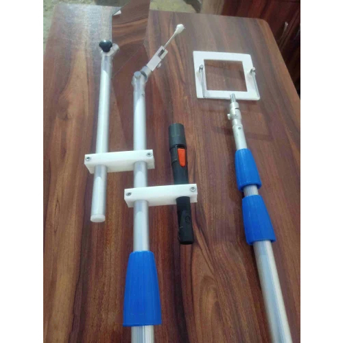 Telescopic Swabbing Tool - 316l Stainless Steel Holder, Up To 6m Reach, Lightweight Aluminum Poles, Ideal For Difficult Areas, Easy-to-use With Adjustable Angler And Optional Wrist Strap