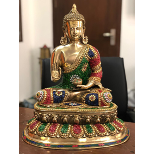 पीतल Mb-3211a20 बुद्ध बैठे आशीर्वाद हाथ आधार पर