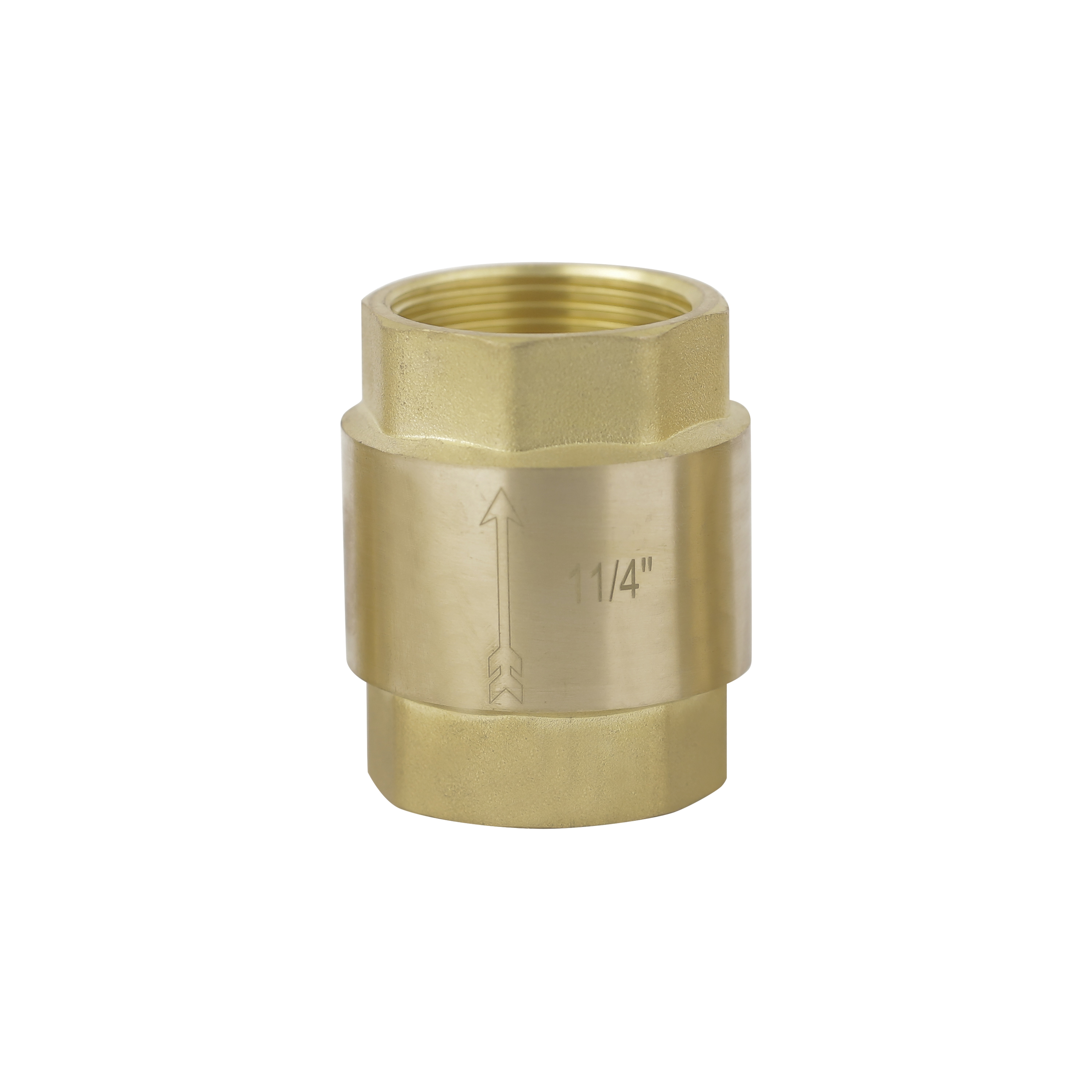 Brass Check Valve - Durable Brass Material, Golden Finish - Prevents Backflow, Ideal For Plumbing Systems, Round Nrv Design