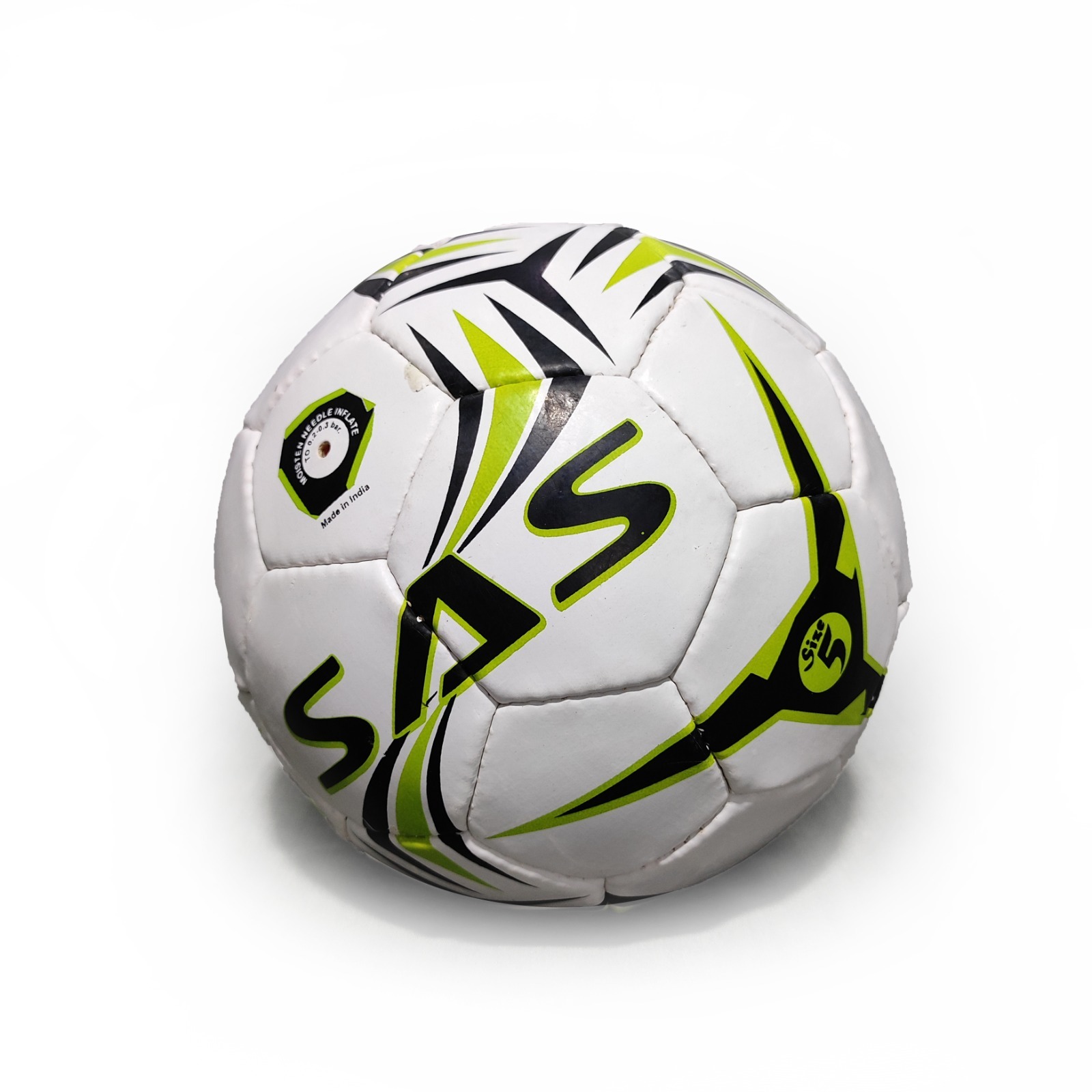 Sas Sports Football Club Size 5 - Heavy Quality Synthetic Rubber 3 Ply Assorted Colours | Water Resistant 32 Panel Latex Bladder Shape Stability