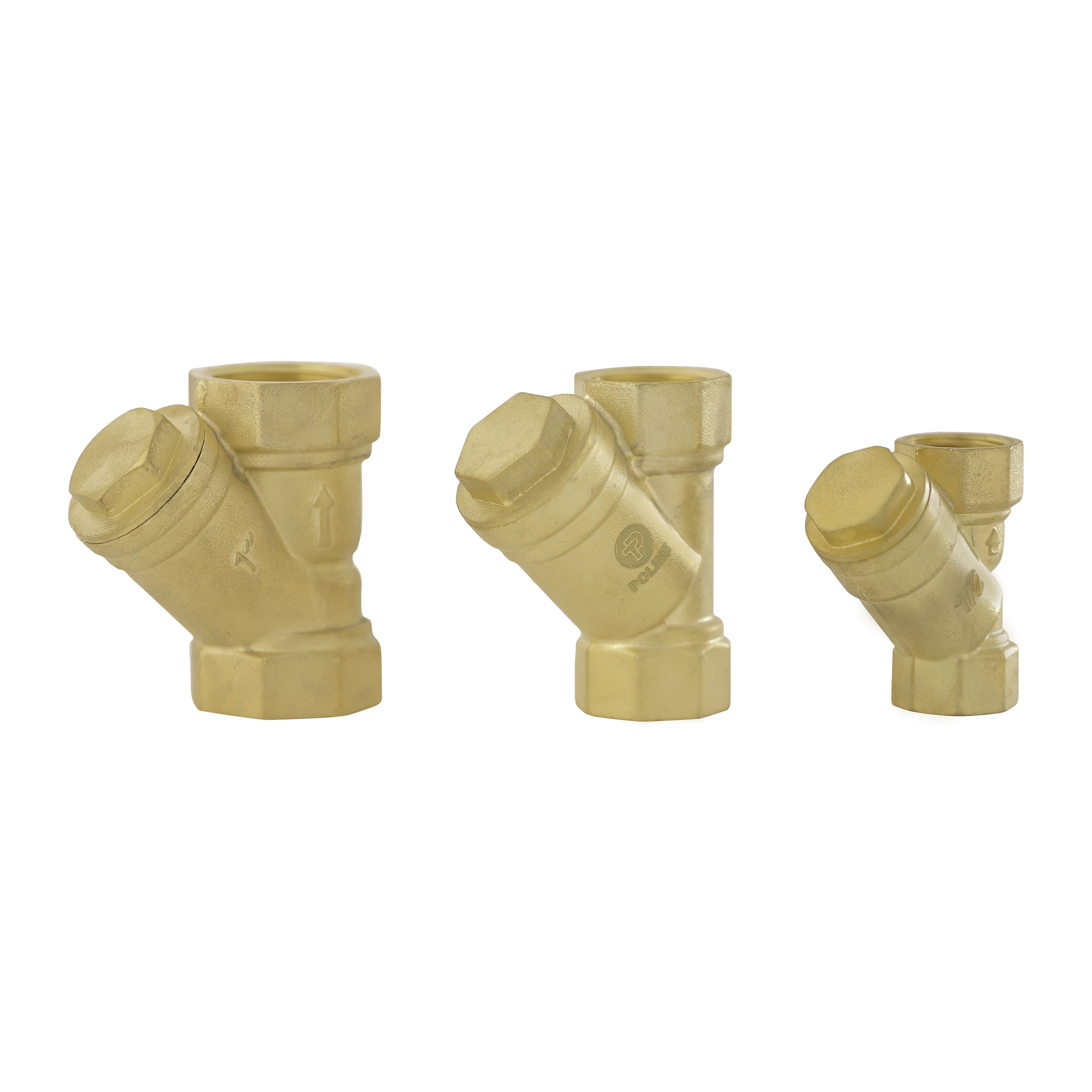 Brass Y Type Strainer - Sizes 1/4 To 2 Inches | Golden Glossy Finish, Effective Debris Filtration For Industrial Fluid Systems