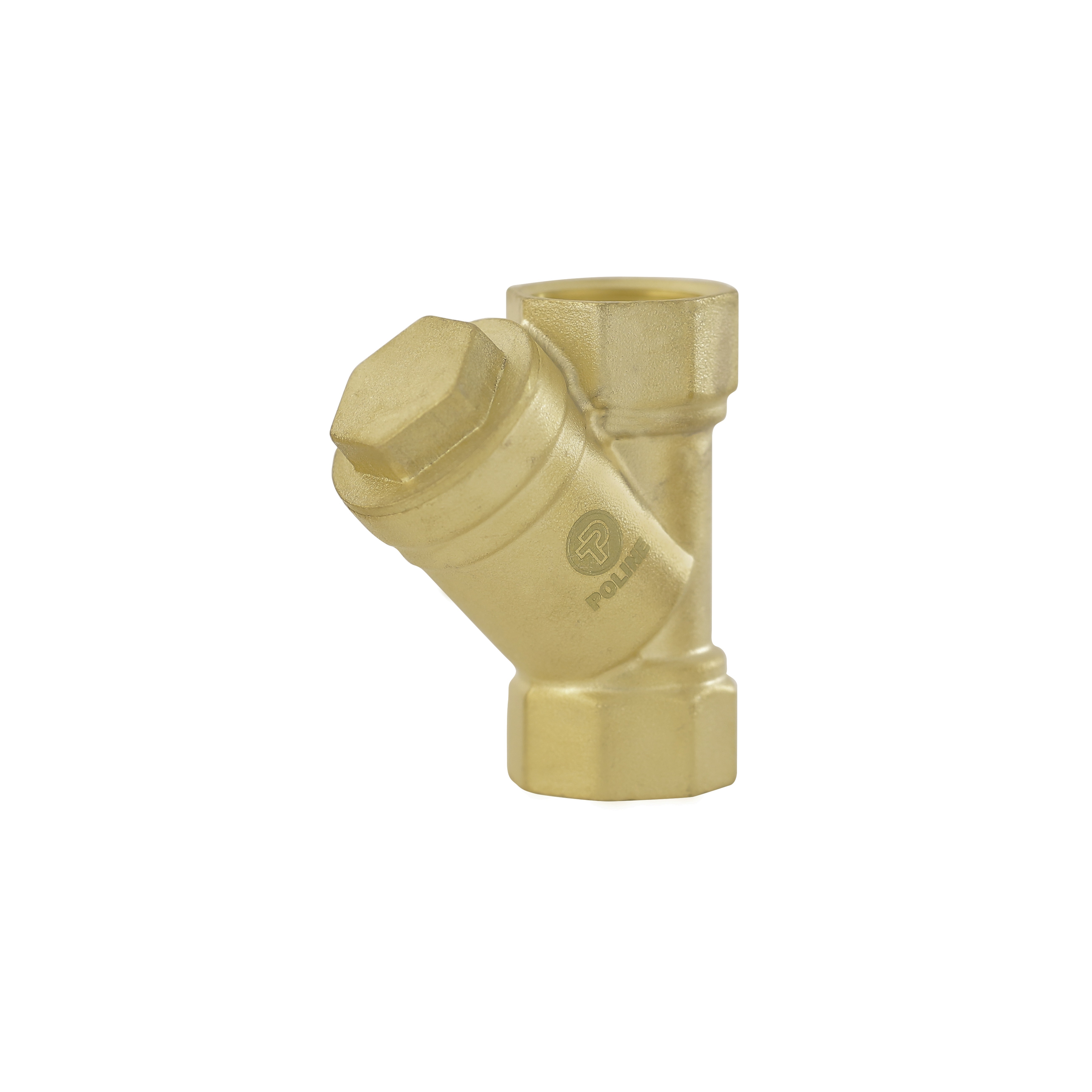 Brass Y Type Strainer - Sizes 1/4 To 2 Inches | Golden Glossy Finish, Effective Debris Filtration For Industrial Fluid Systems